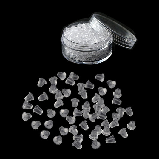 Silicone Earring Back Plugs - Transparent Hypoallergenic Earring Backs for Studs