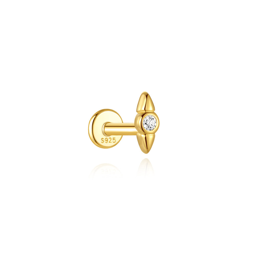 Dainty CZ Micro Pavé Stud Earrings - 925 Sterling Silver for Women, Hypoallergenic