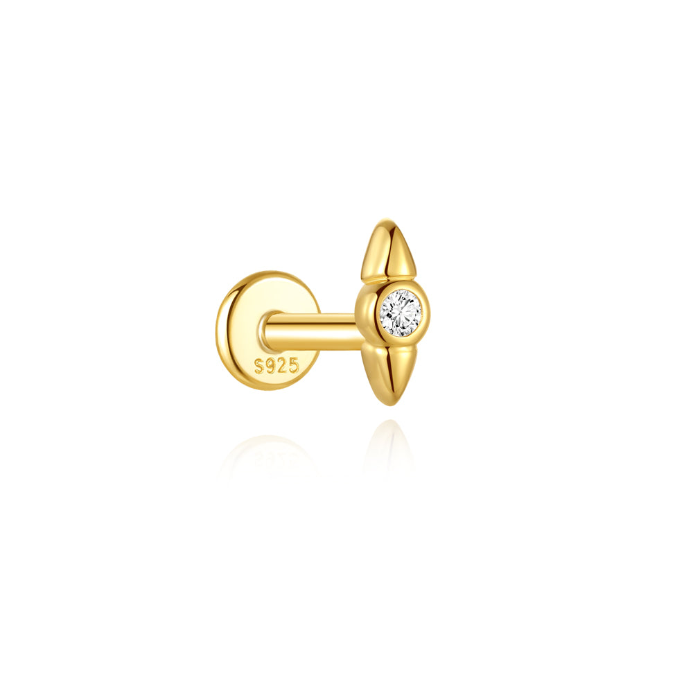Dainty CZ Micro Pavé Stud Earrings - 925 Sterling Silver for Women, Hypoallergenic