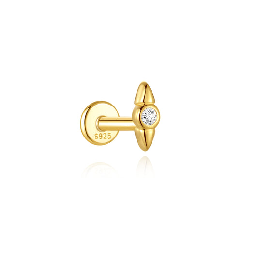 Dainty CZ Micro Pavé Stud Earrings - 925 Sterling Silver for Women, Hypoallergenic
