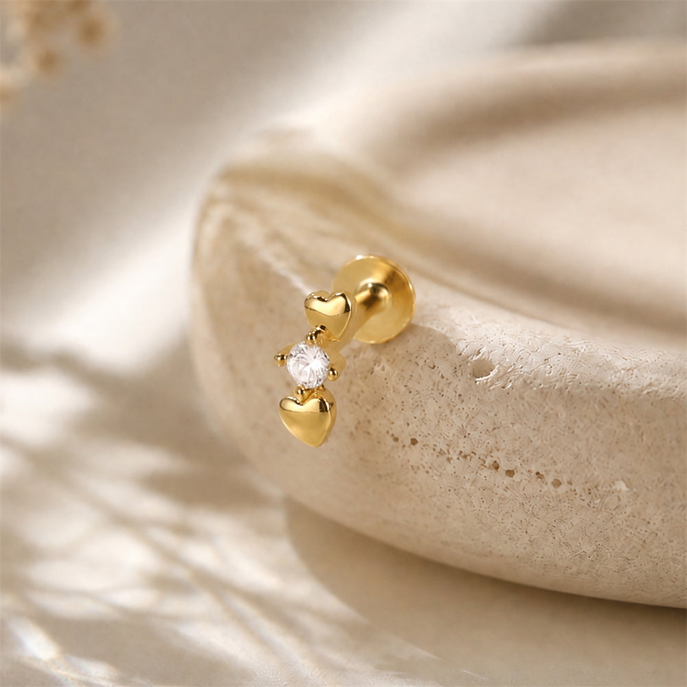 Elegant CZ Bezel-Set Stud Earrings - 925 Sterling Silver for Women, Hypoallergenic