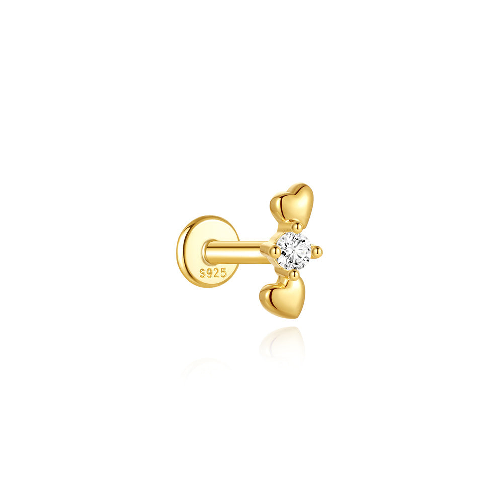 Elegant CZ Bezel-Set Stud Earrings - 925 Sterling Silver for Women, Hypoallergenic