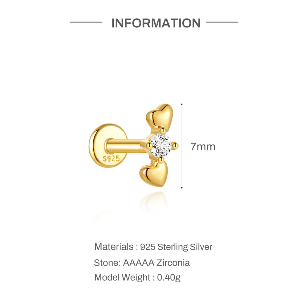 Elegant CZ Bezel-Set Stud Earrings - 925 Sterling Silver for Women, Hypoallergenic