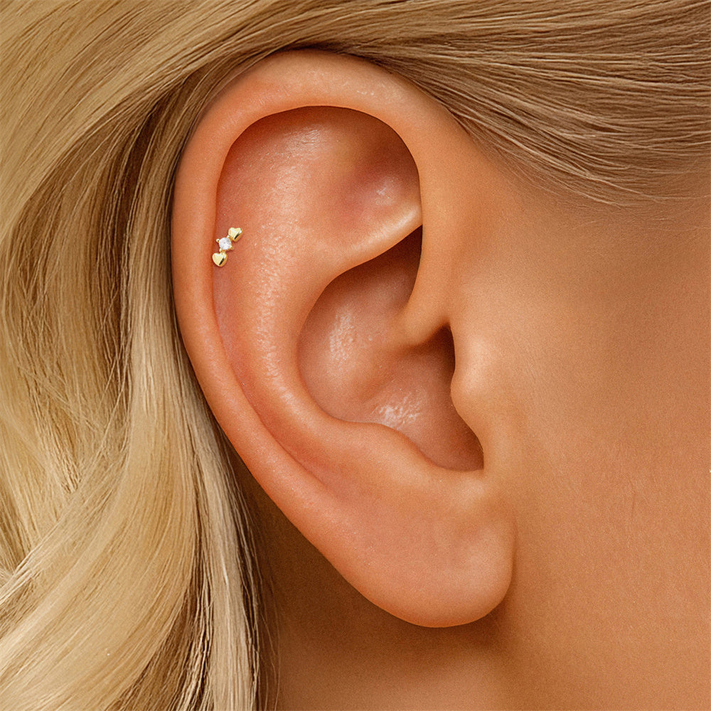 Elegant CZ Bezel-Set Stud Earrings - 925 Sterling Silver for Women, Hypoallergenic