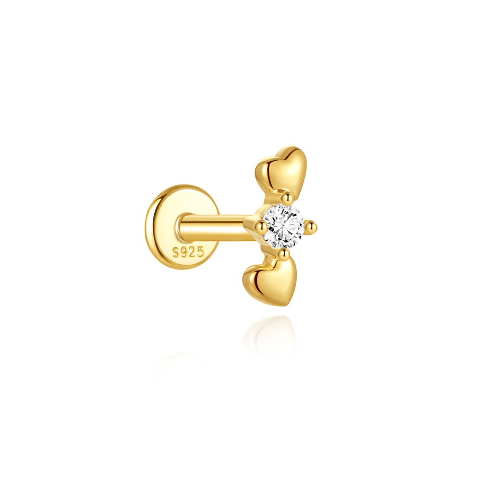 Elegant CZ Bezel-Set Stud Earrings - 925 Sterling Silver for Women, Hypoallergenic