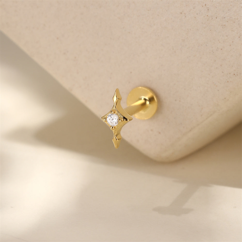 Classic CZ Round Stud Earrings - 925 Sterling Silver for Women, Hypoallergenic