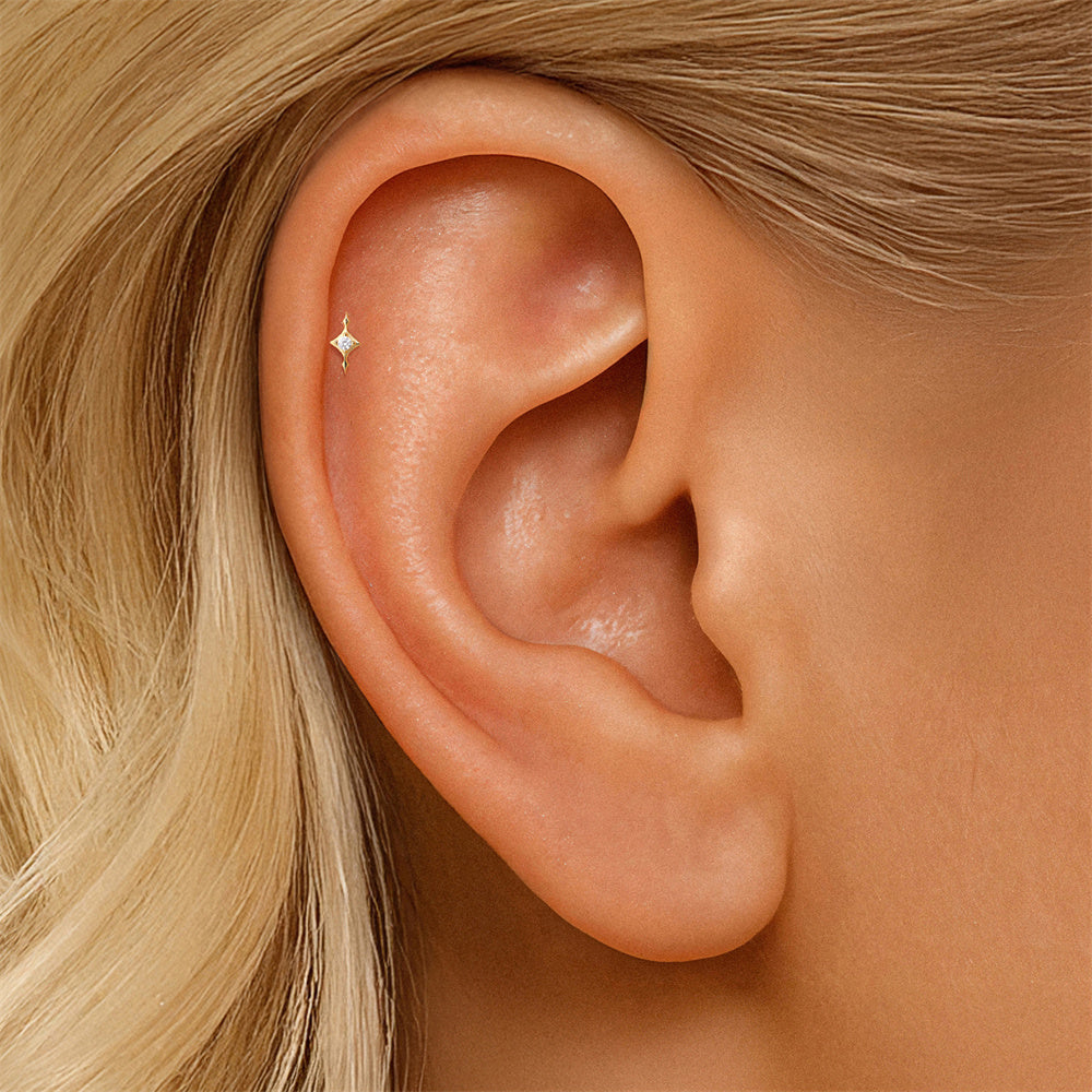 Classic CZ Round Stud Earrings - 925 Sterling Silver for Women, Hypoallergenic