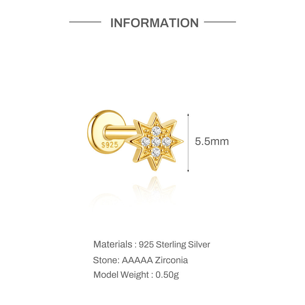 Charming CZ Heart-Shaped Stud Earrings - 925 Sterling Silver for Women, Hypoallergenic