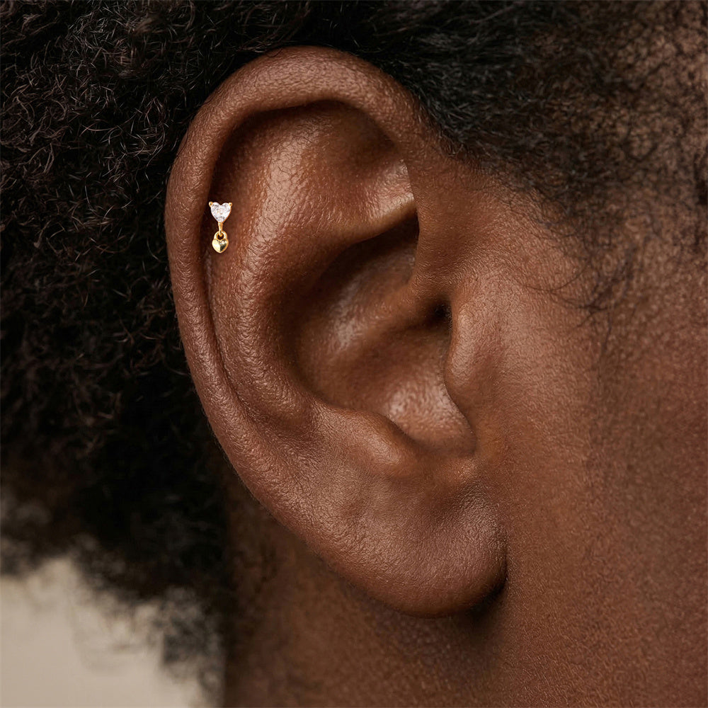 Petite CZ Drop Threader Earrings - 925 Sterling Silver for Women, Hypoallergenic