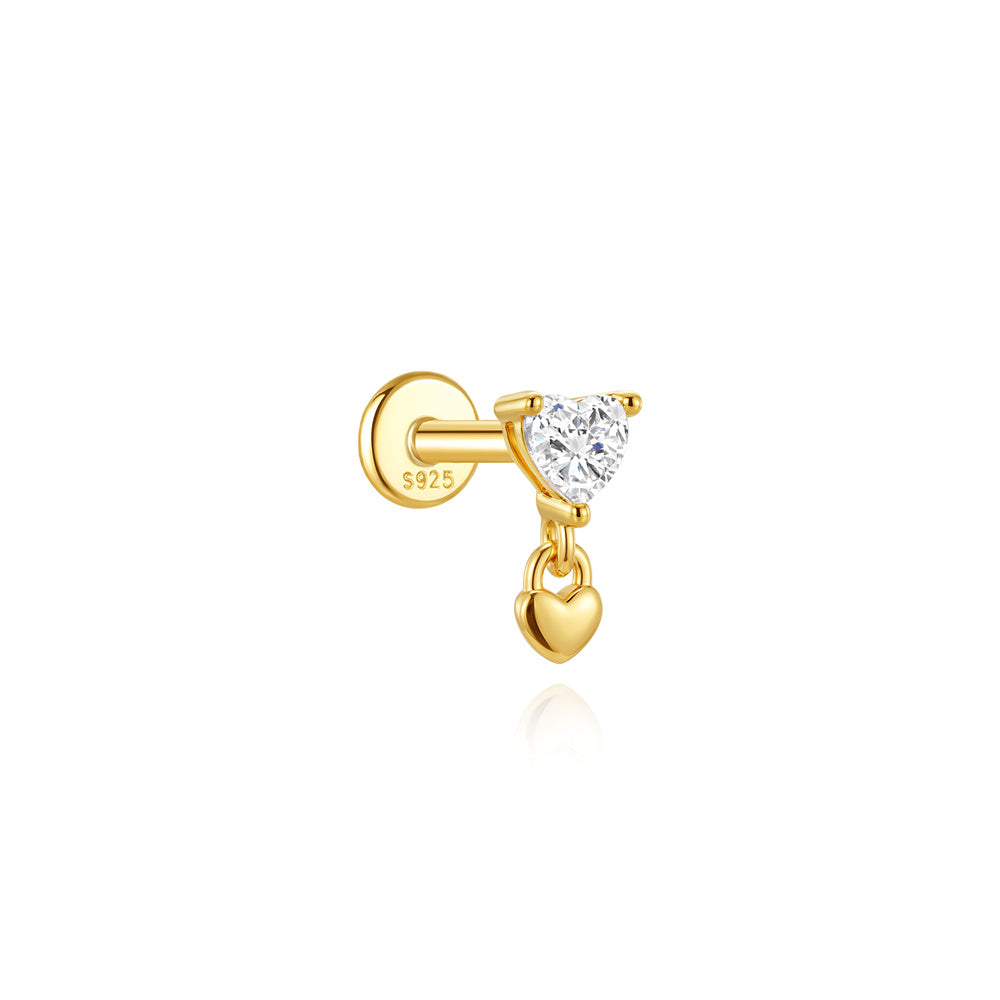 Petite CZ Drop Threader Earrings - 925 Sterling Silver for Women, Hypoallergenic