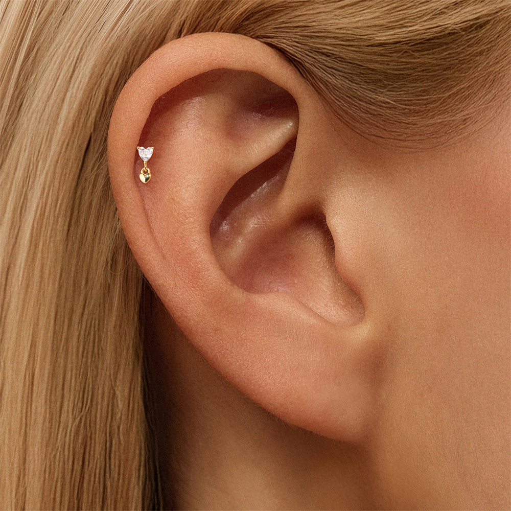 Petite CZ Drop Threader Earrings - 925 Sterling Silver for Women, Hypoallergenic