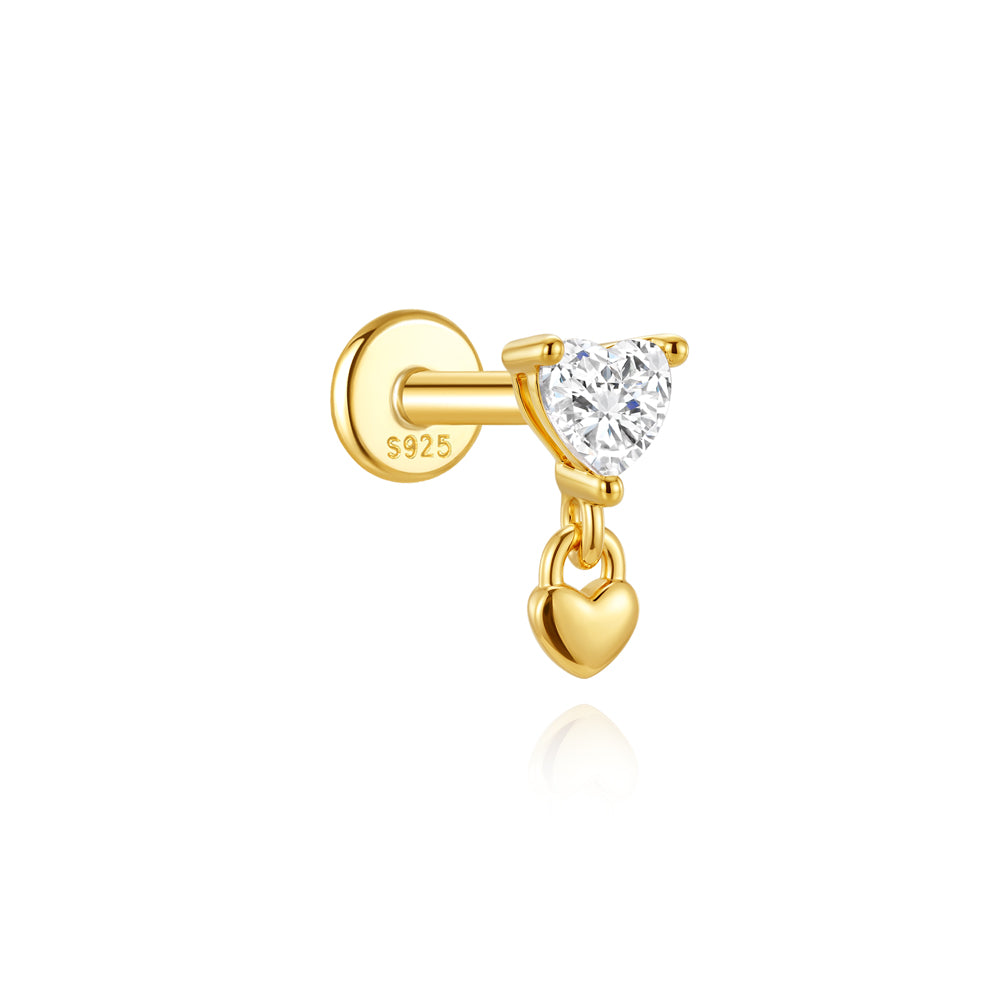 Petite CZ Drop Threader Earrings - 925 Sterling Silver for Women, Hypoallergenic