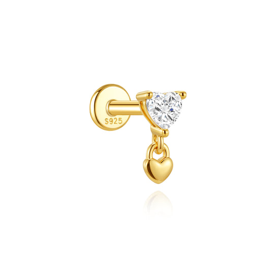 Petite CZ Drop Threader Earrings - 925 Sterling Silver for Women, Hypoallergenic