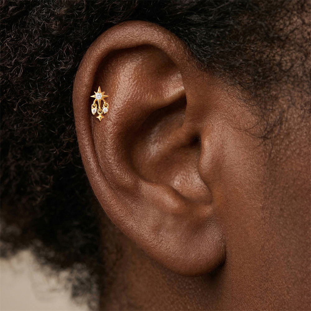 Statement CZ Cluster Drop Earrings - 925 Sterling Silver for Women, Hypoallergenic