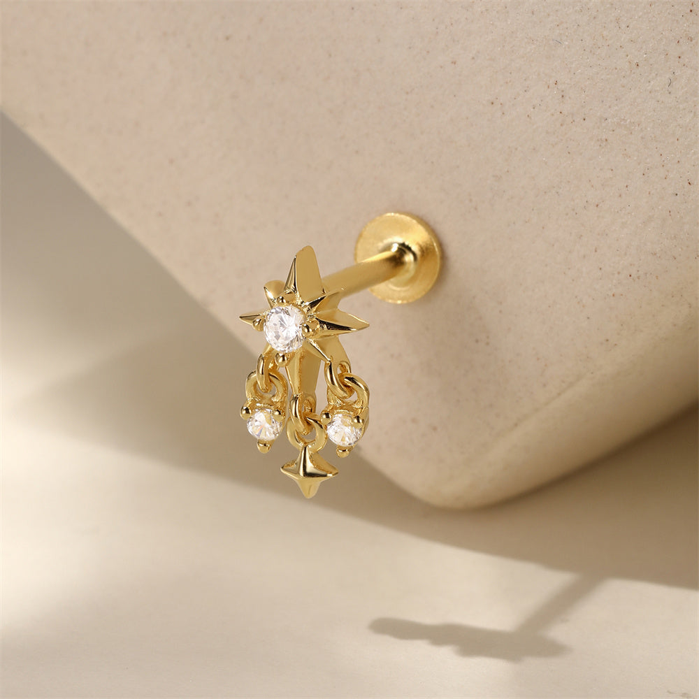 Statement CZ Cluster Drop Earrings - 925 Sterling Silver for Women, Hypoallergenic
