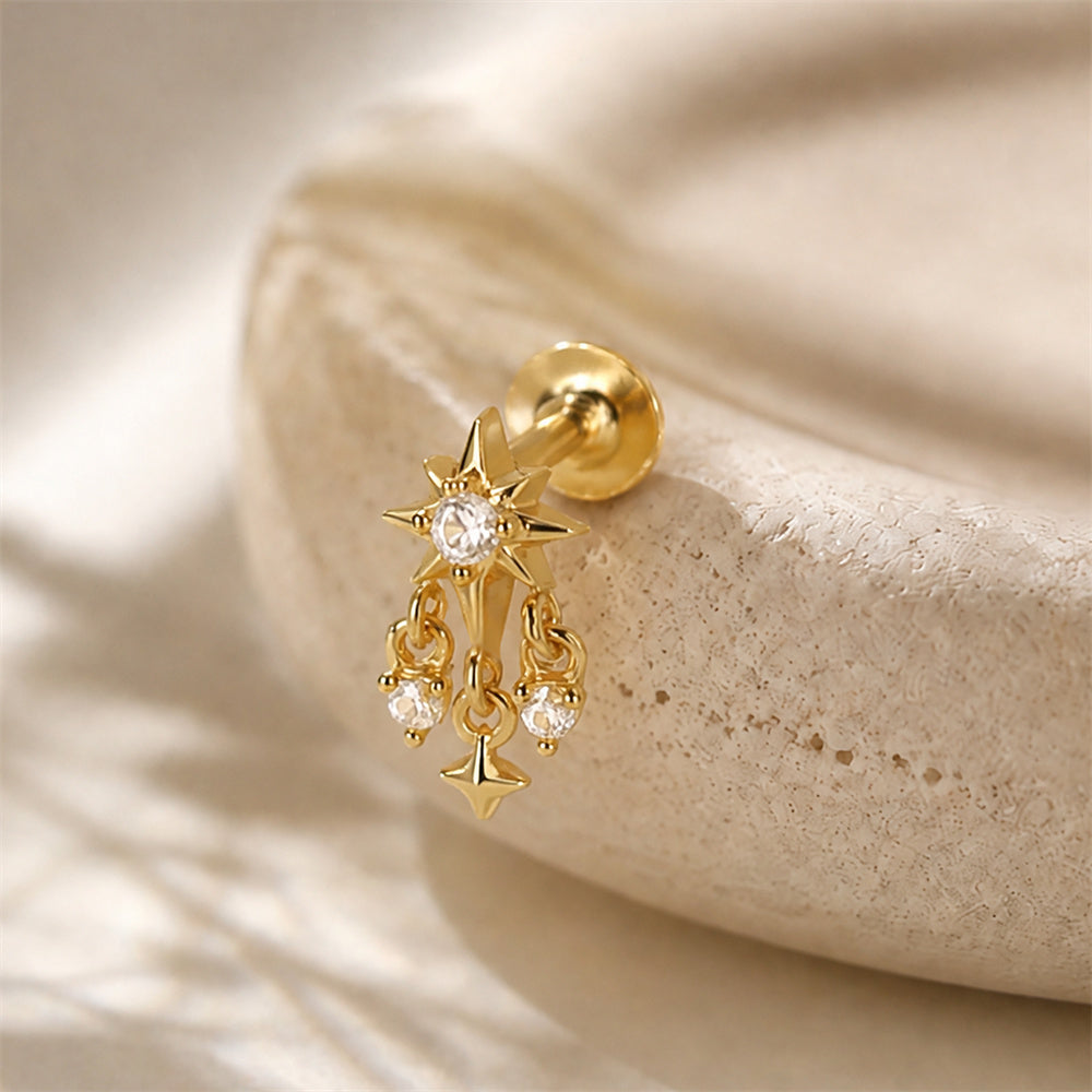 Statement CZ Cluster Drop Earrings - 925 Sterling Silver for Women, Hypoallergenic