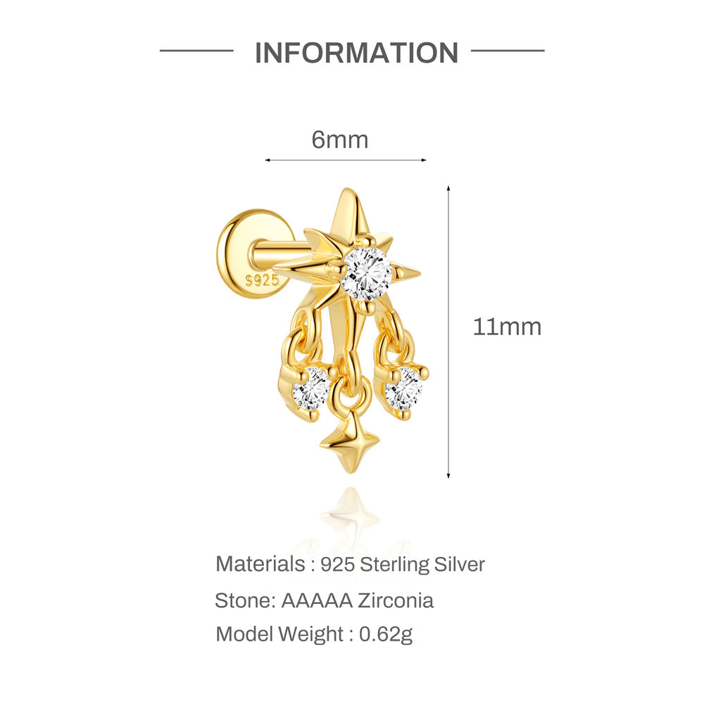 Statement CZ Cluster Drop Earrings - 925 Sterling Silver for Women, Hypoallergenic