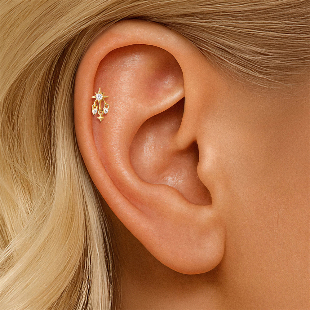 Statement CZ Cluster Drop Earrings - 925 Sterling Silver for Women, Hypoallergenic