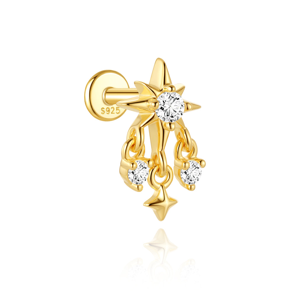 Statement CZ Cluster Drop Earrings - 925 Sterling Silver for Women, Hypoallergenic