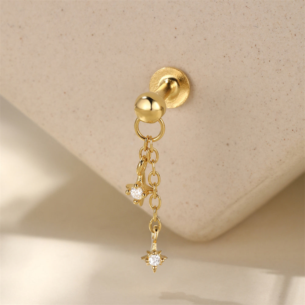 Graceful CZ Teardrop Dangle Earrings - 925 Sterling Silver for Women, Hypoallergenic