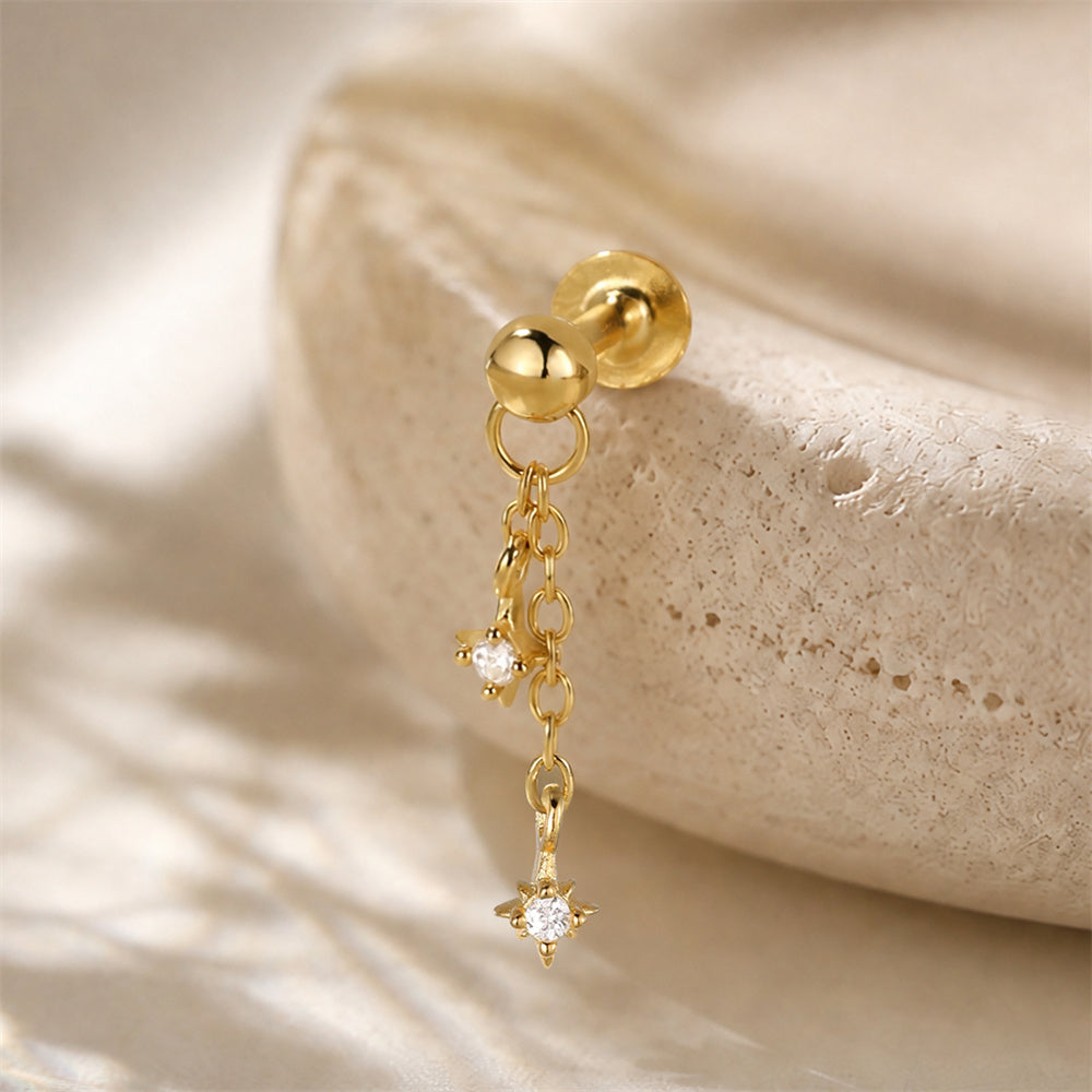Graceful CZ Teardrop Dangle Earrings - 925 Sterling Silver for Women, Hypoallergenic