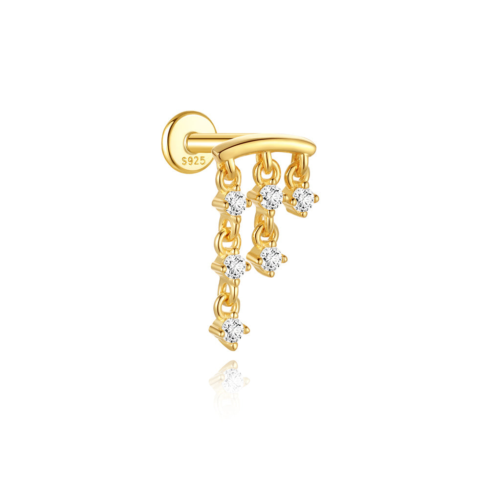 Opulent CZ Multi-Strand Drop Earrings - 925 Sterling Silver for Women, Hypoallergenic