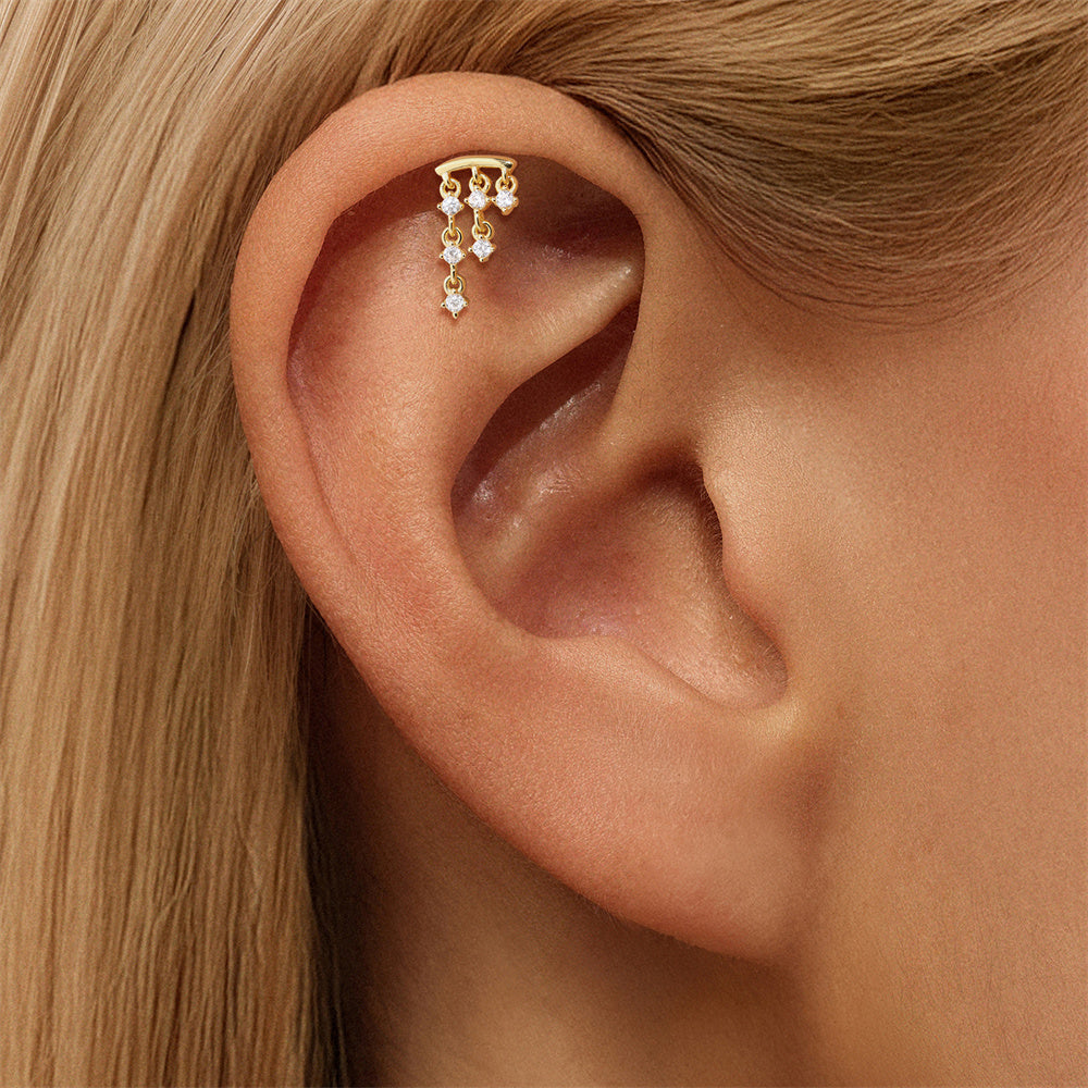 Opulent CZ Multi-Strand Drop Earrings - 925 Sterling Silver for Women, Hypoallergenic