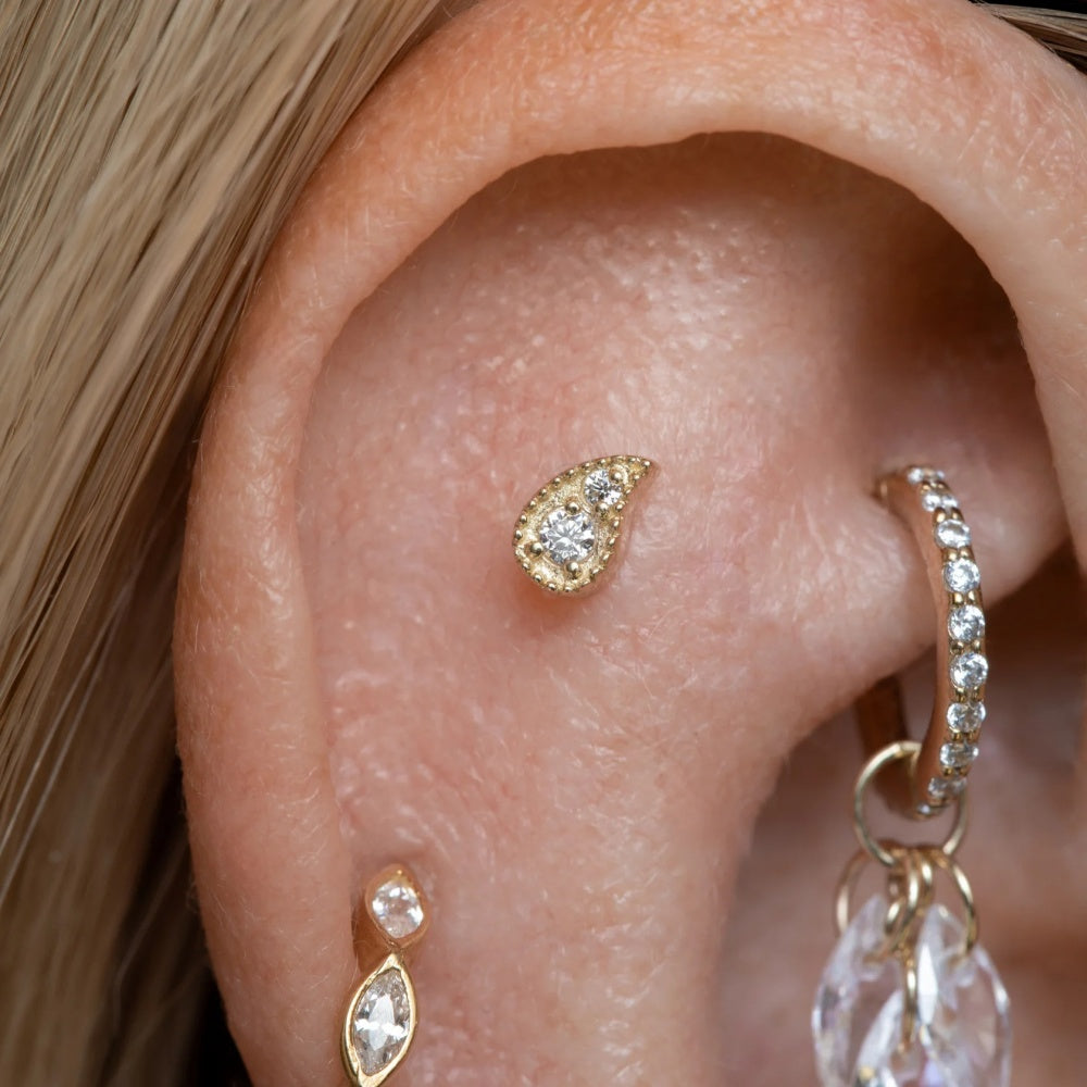 Petite CZ Flower Stud Earrings - 925 Sterling Silver for Women, Hypoallergenic