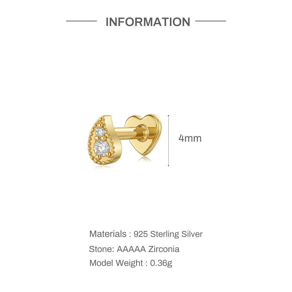 Petite CZ Flower Stud Earrings - 925 Sterling Silver for Women, Hypoallergenic