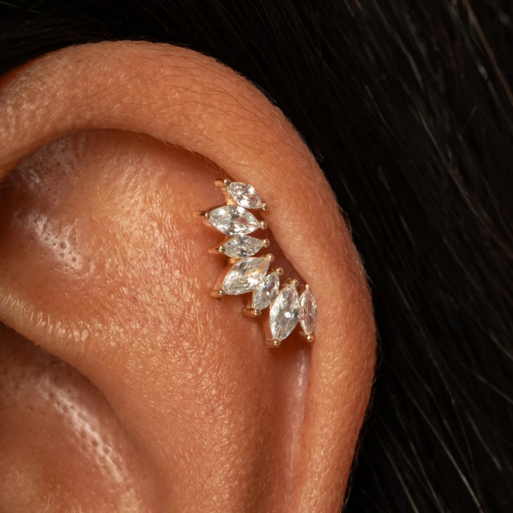 Stunning CZ Teardrop Climber Earrings - 925 Sterling Silver for Women, Hypoallergenic