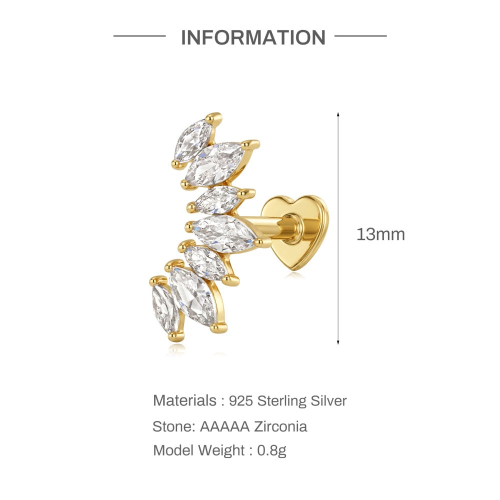 Stunning CZ Teardrop Climber Earrings - 925 Sterling Silver for Women, Hypoallergenic