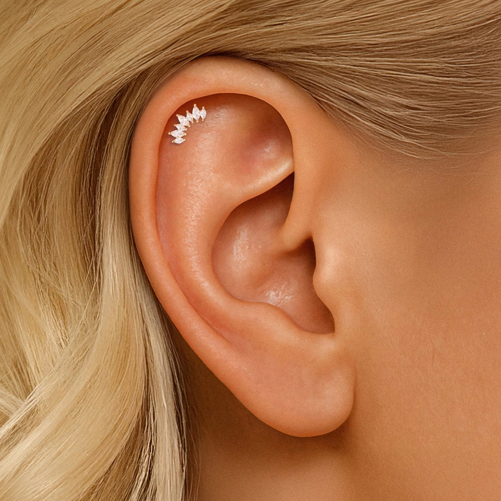 Stunning CZ Teardrop Climber Earrings - 925 Sterling Silver for Women, Hypoallergenic