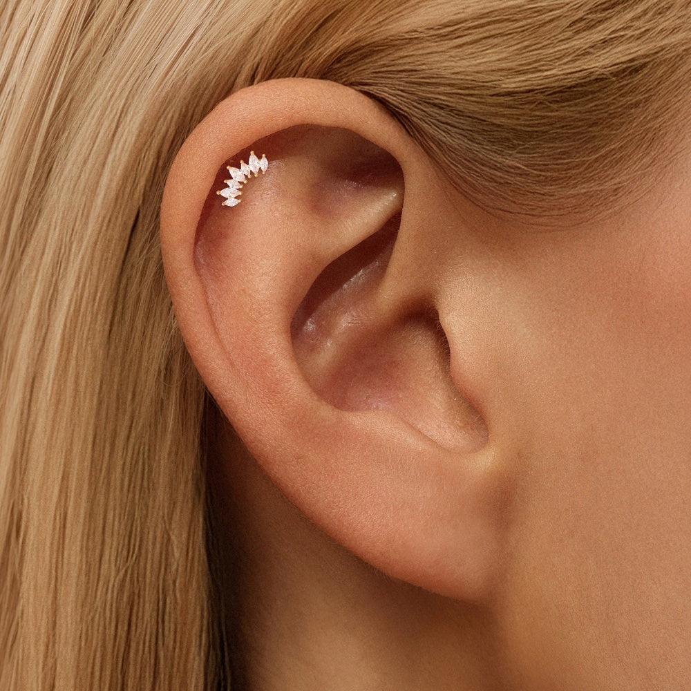 Stunning CZ Teardrop Climber Earrings - 925 Sterling Silver for Women, Hypoallergenic