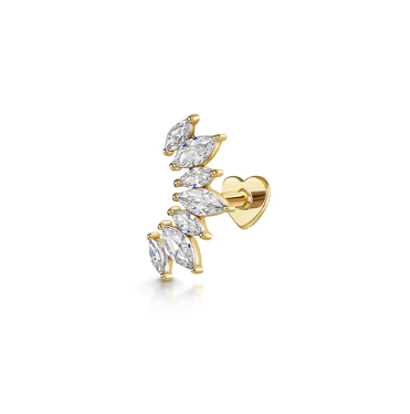 Stunning CZ Teardrop Climber Earrings - 925 Sterling Silver for Women, Hypoallergenic