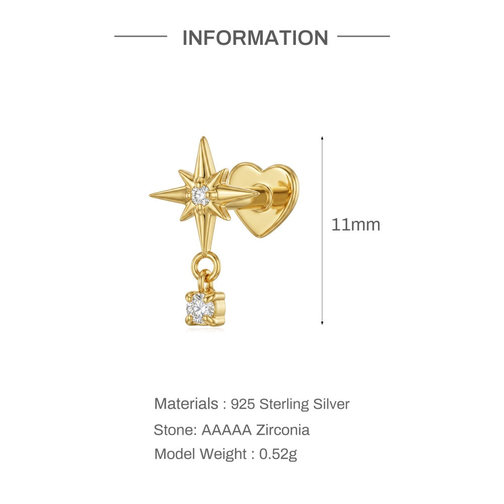 Sophisticated CZ Linear Drop Earrings - 925 Sterling Silver for Women, Hypoallergenic