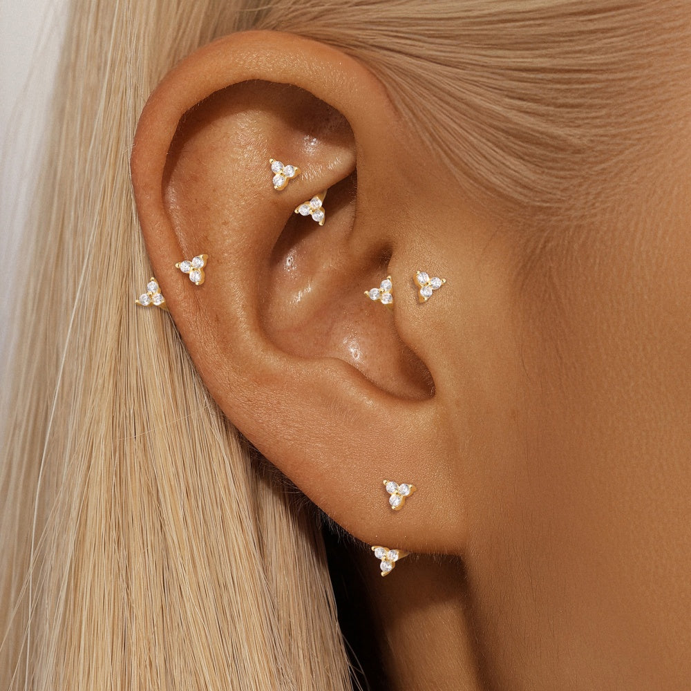 Chic CZ Abstract Drop Earrings - 925 Sterling Silver for Women, Hypoallergenic