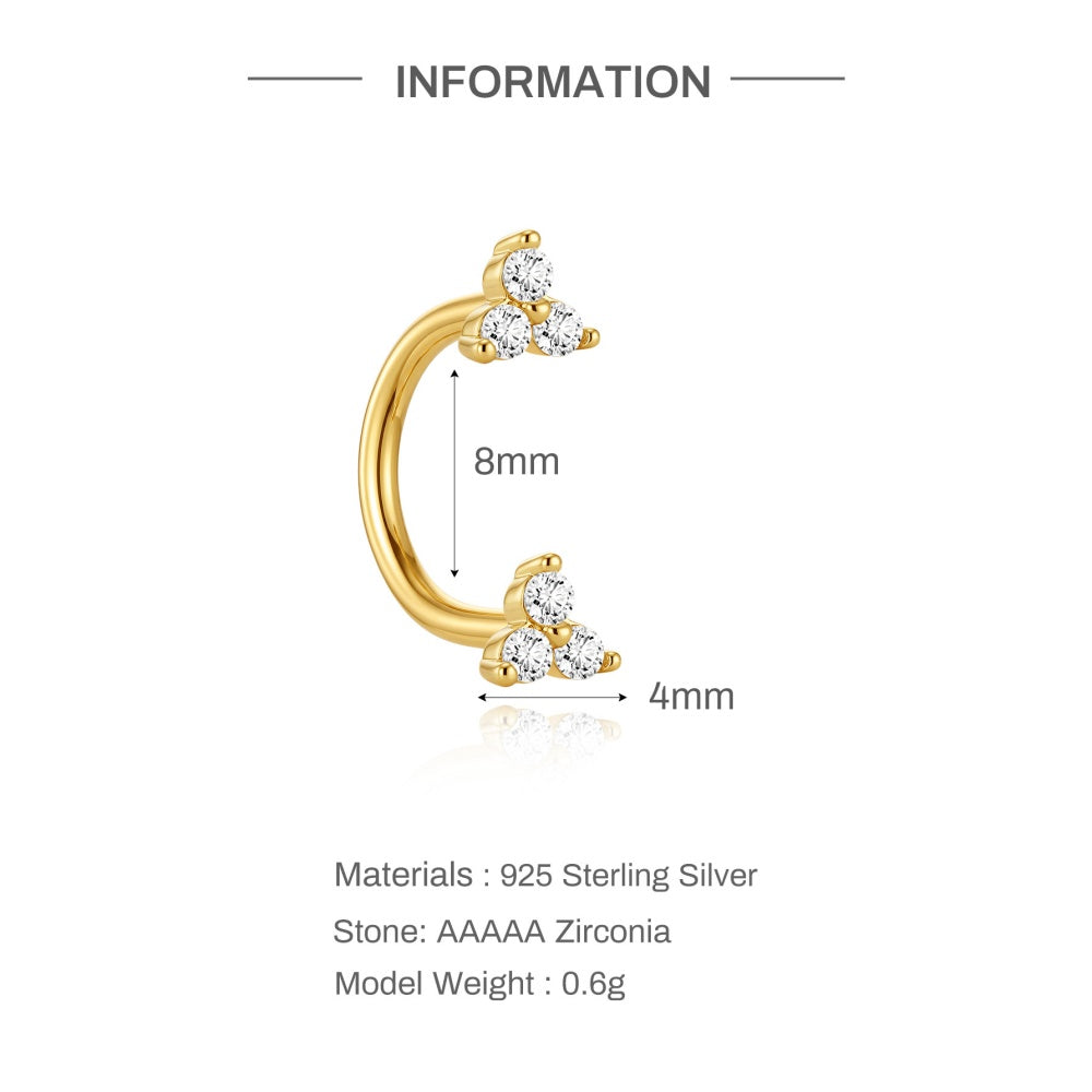 Chic CZ Abstract Drop Earrings - 925 Sterling Silver for Women, Hypoallergenic