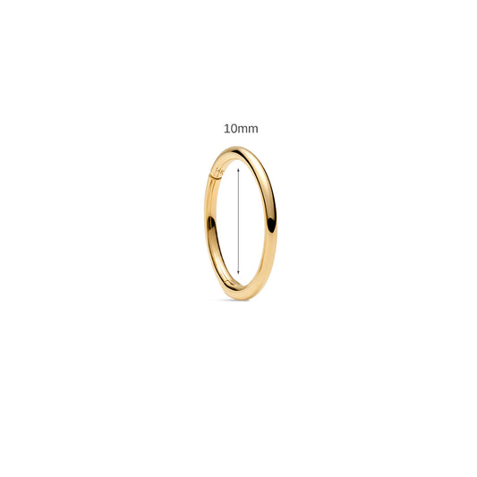 14K Gold Classic Polished Titanium Internally Threaded Cartilage Clicker Hoop | Hypoallergenic Piercing Jewelry