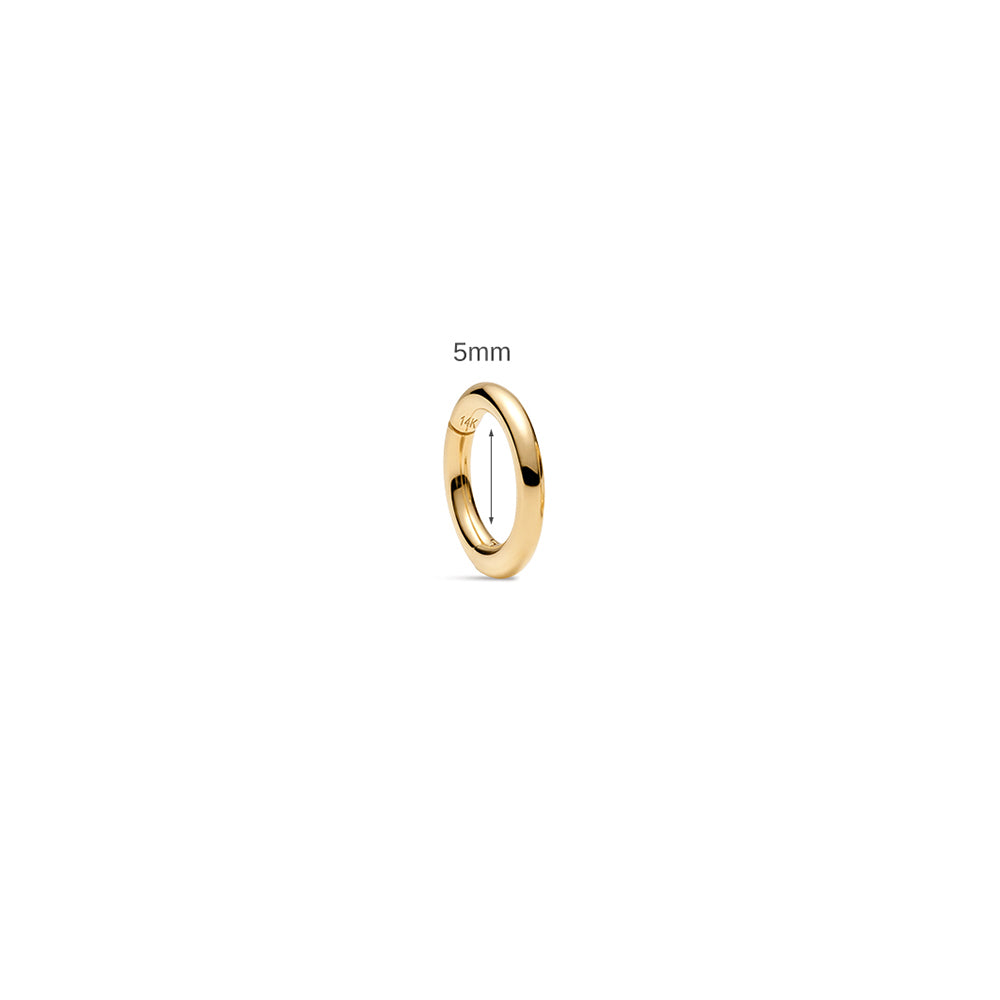 14K Gold Classic Polished Titanium Internally Threaded Cartilage Clicker Hoop | Hypoallergenic Piercing Jewelry
