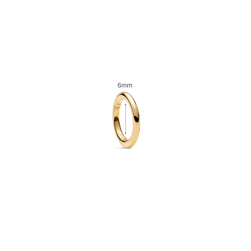 14K Gold Classic Polished Titanium Internally Threaded Cartilage Clicker Hoop | Hypoallergenic Piercing Jewelry