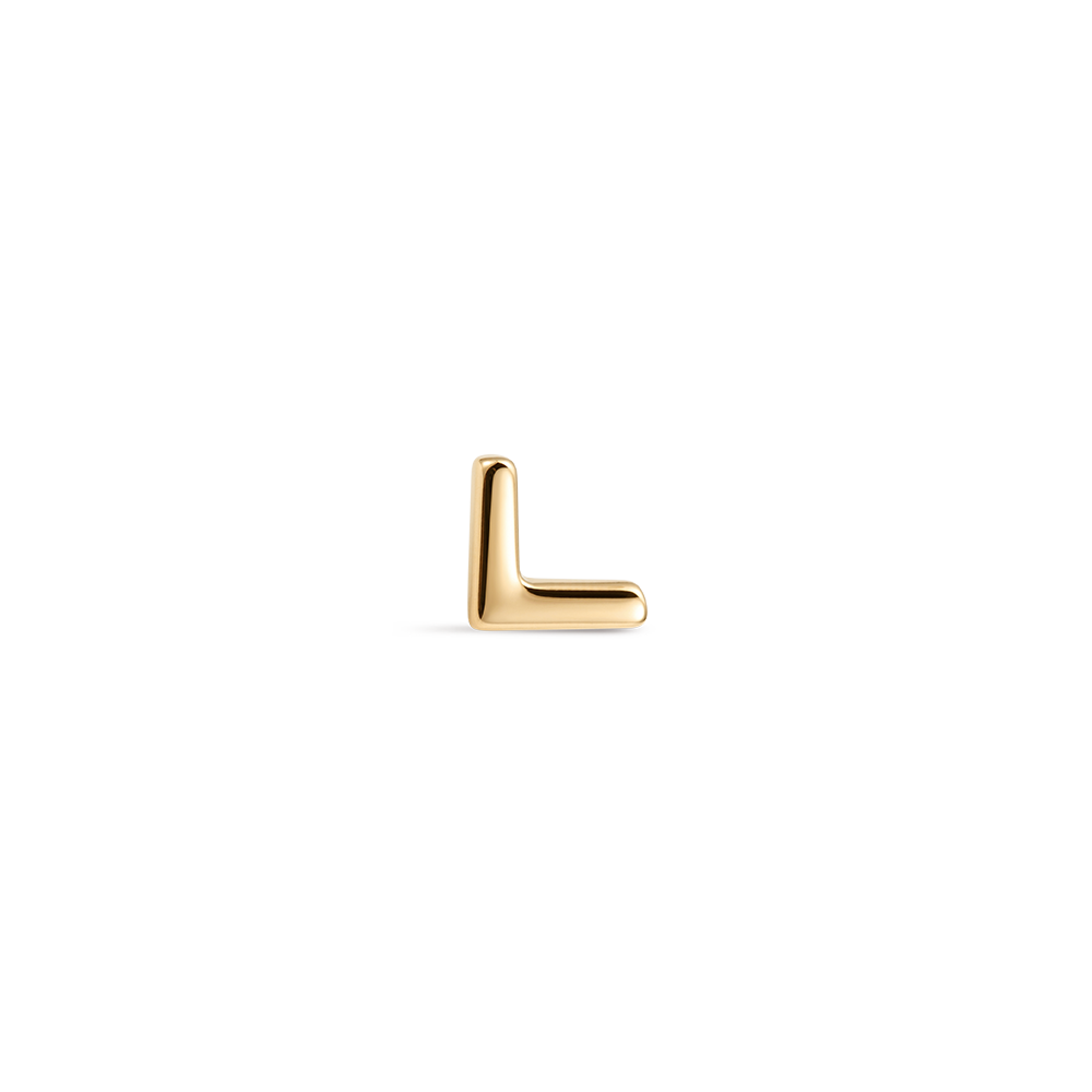 14K Gold Minimalist Polished V-Shape Titanium Internally Threaded Flat Back Cartilage Stud | Hypoallergenic Piercing Jewelry