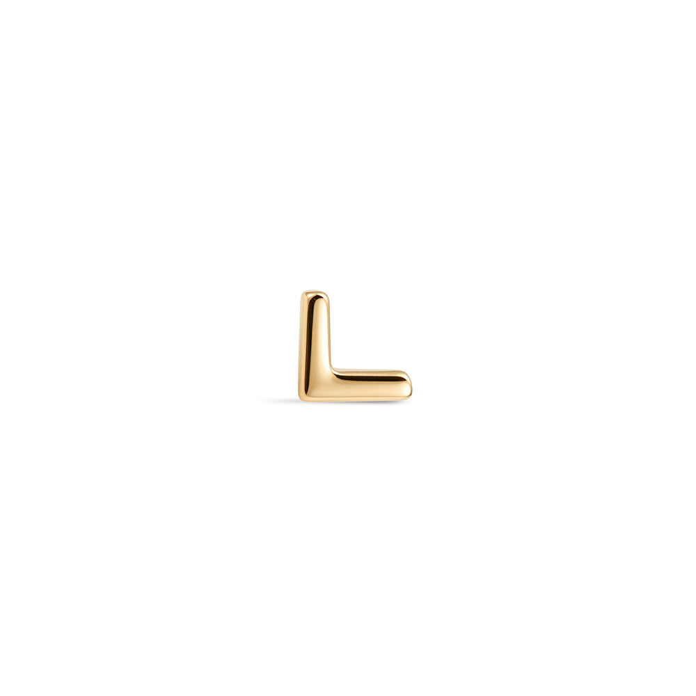14K Gold Minimalist Polished V-Shape Titanium Internally Threaded Flat Back Cartilage Stud | Hypoallergenic Piercing Jewelry