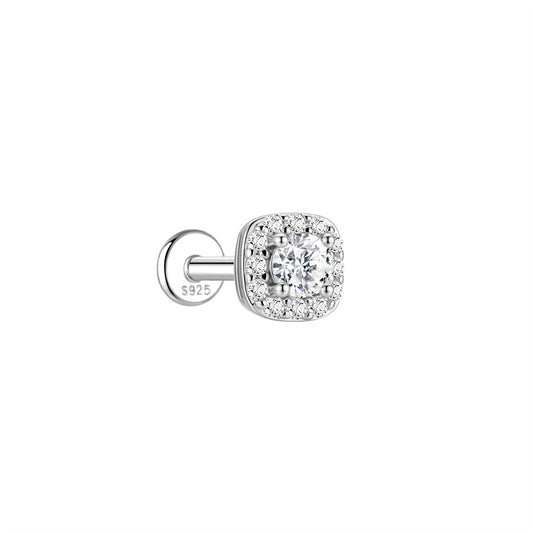 Pavé Moissanite Huggie Hoop Earrings - 925 Sterling Silver for Women, Hypoallergenic