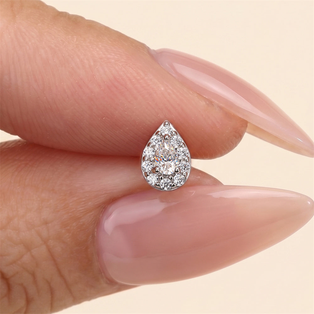 Minimalist Moissanite Bar Stud Earrings - 925 Sterling Silver, Dainty for Women