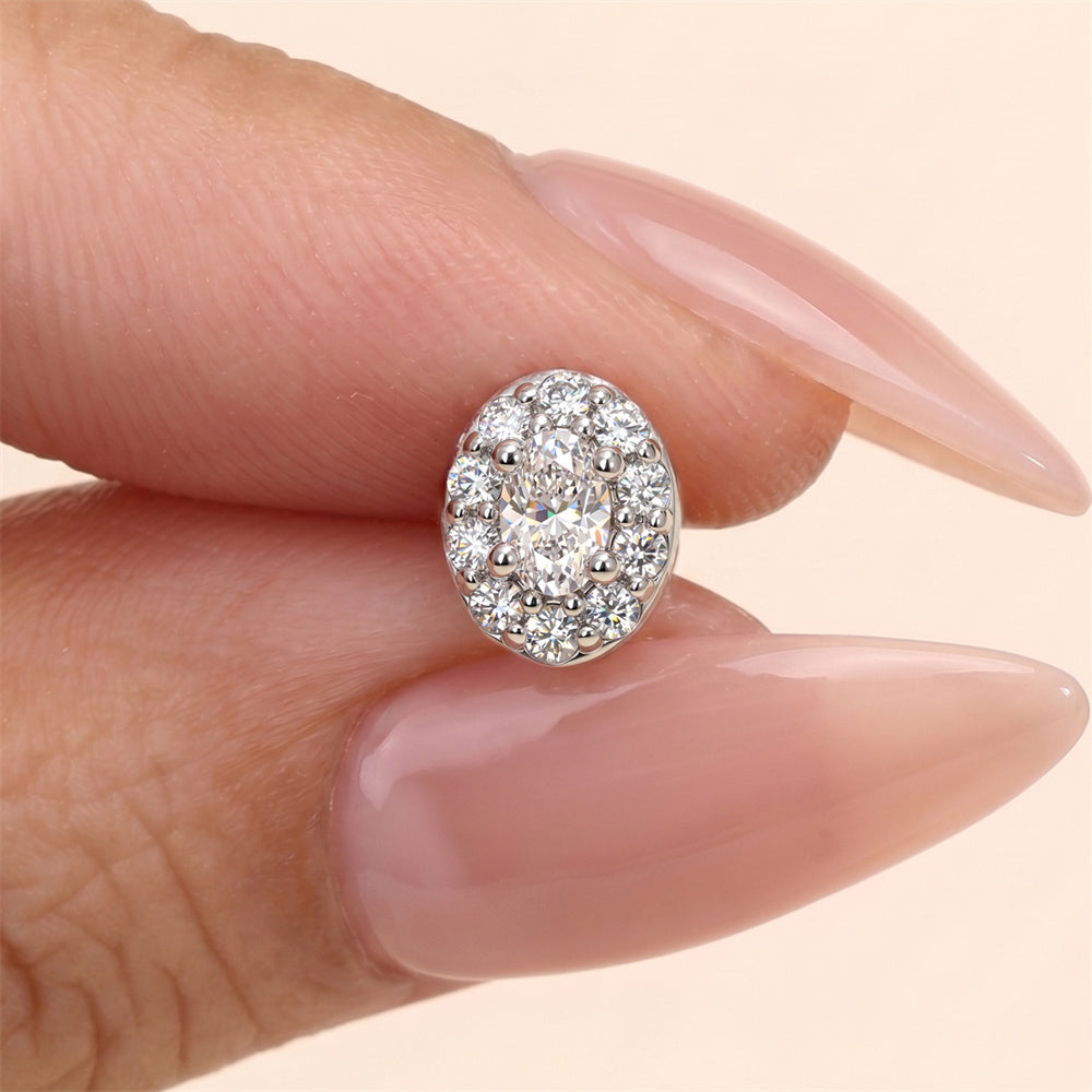 Classic Moissanite Solitaire Stud Earrings - 925 Sterling Silver for Women, Hypoallergenic