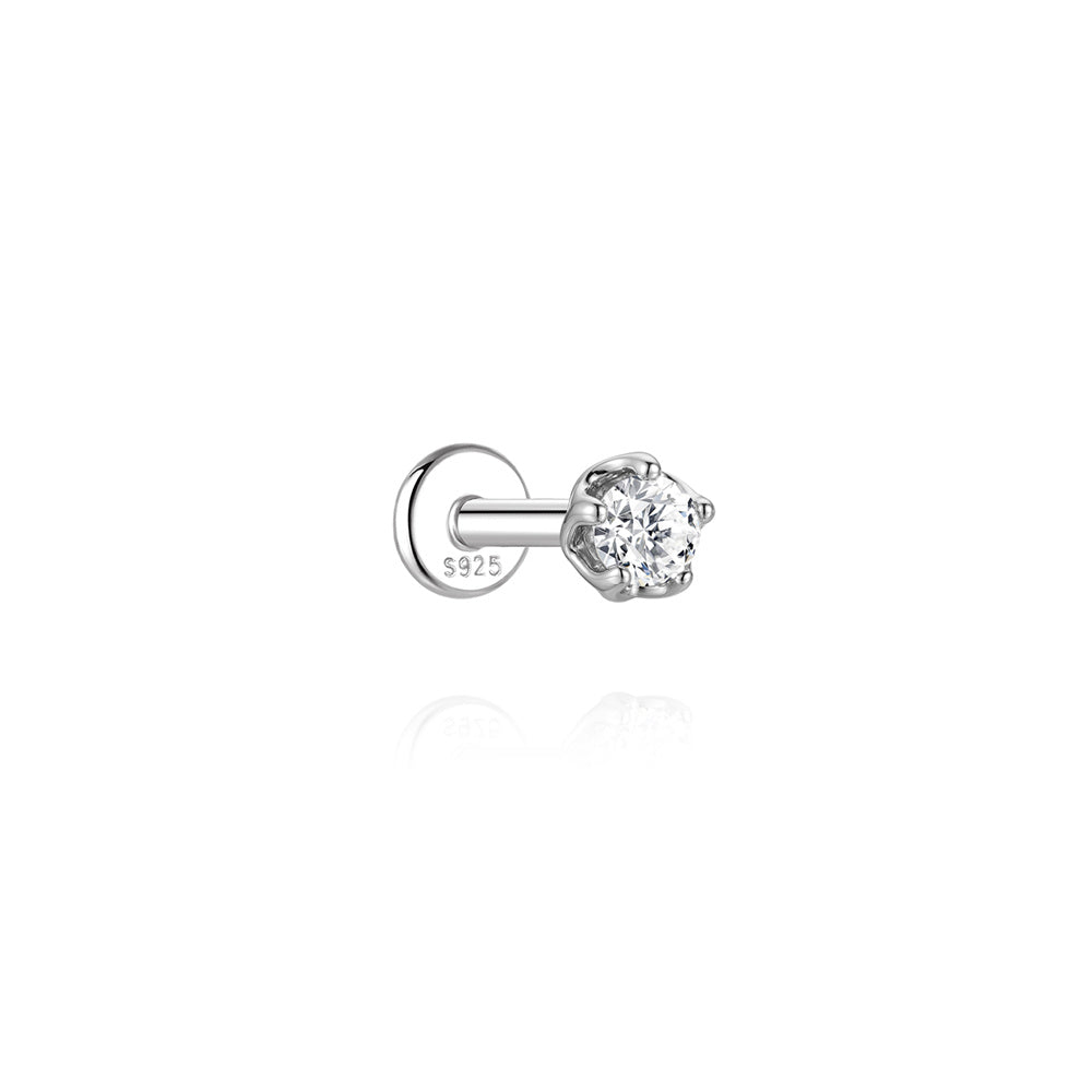 Pavé Moissanite Triple-Hoop Hinged Earrings - 925 Sterling Silver for Women, Hypoallergenic