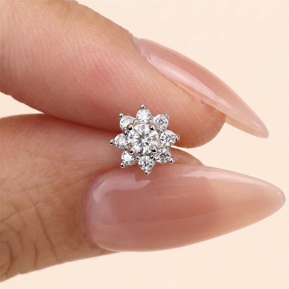 Chic Moissanite Chain Drop Earrings - 925 Sterling Silver for Women, Hypoallergenic