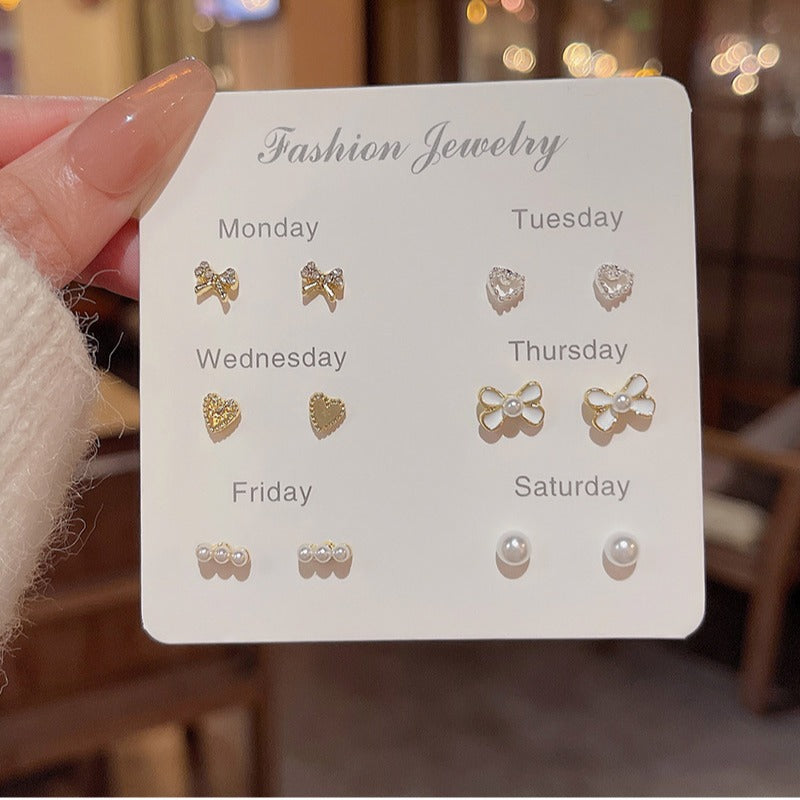 6-Piece High-End Simple Stud Earrings Set